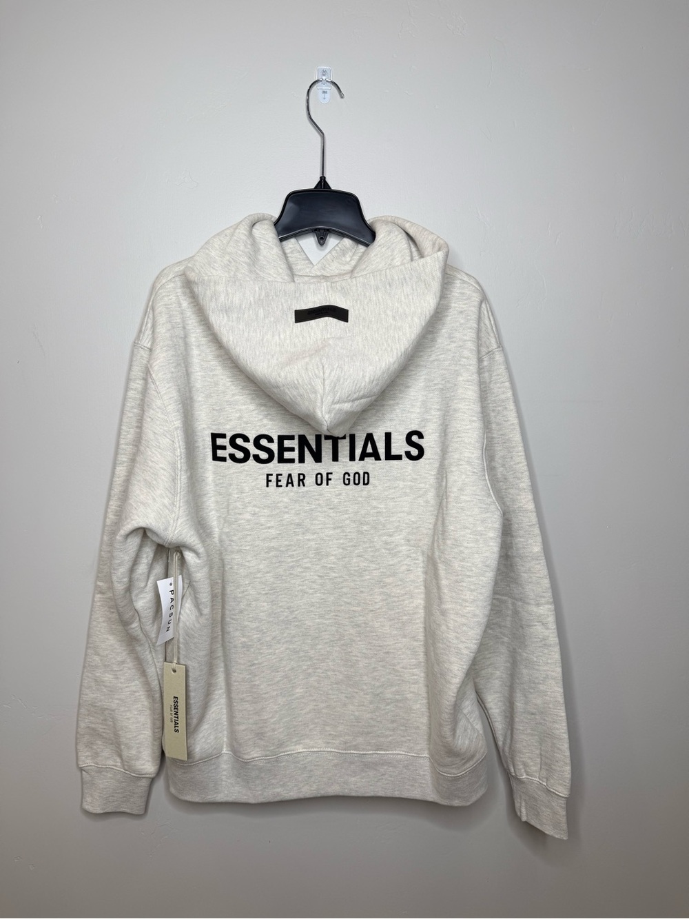 ESSENTIALS Hoodie - Light Gray w/Black Logo XL